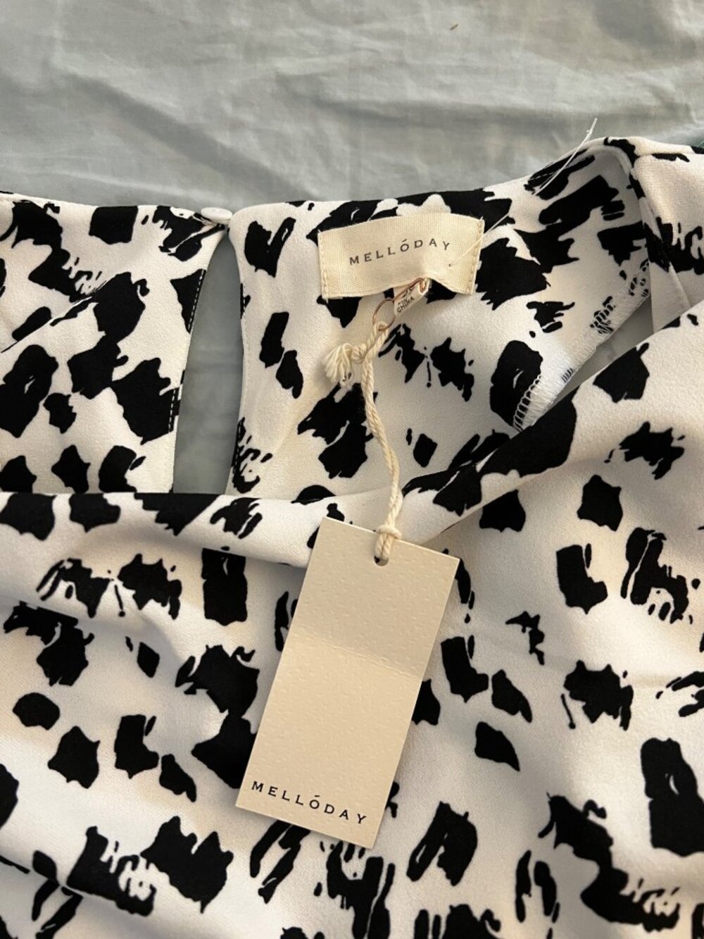 NEW Melloday Knit Blouse White Black Blouse Long Sleeve Shirt Top Stretchy 2X - Picture 6 of 10